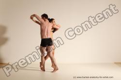 Underwear Woman - Man White Average Short Brown Dancing Dynamic poses Academic